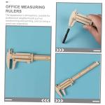 SHINEOFI Wooden Vernier Calipers Precision Measuring Tool for DIY Projects and Woodworking 12-Inch Measuring Ruler Straight Edge for Math Learning and Crafting