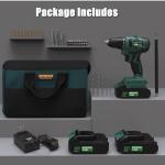 INSPIRITECH Brushless power drill Cordless Drill with 2 Batteries and Charger