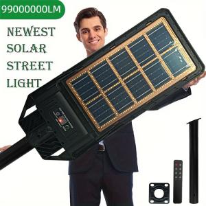99000000LM Commercial 300W LED Solar Street Light Dusk to Dawn Road Lamp +Pole