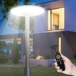 360° Round Solar Lights Outdoor LED Flood Light Dusk to Dawn Motion Sensor Lamp