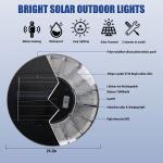 360° Round Solar Lights Outdoor LED Flood Light Dusk to Dawn Motion Sensor Lamp