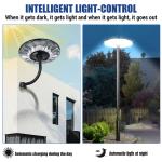360° Round Solar Lights Outdoor LED Flood Light Dusk to Dawn Motion Sensor Lamp