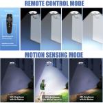 360° Round Solar Lights Outdoor LED Flood Light Dusk to Dawn Motion Sensor Lamp