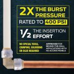 SharkBite Max 1/2 Inch MNPT Adapter, Push to Connect Brass Plumbing Fitting, PEX Pipe, Copper, CPVC, PE-RT, HDPE, UR120A