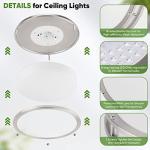36W LED Ceiling Lights 3600lm Super Bright, Dimmable Flush Mount Light Fixtures 6500K/5000K/4000K/3000K/2700K Adjusted Modern Ceiling Lights 2PACK, 13 Inch Ceiling Lamps for Bedroom Kitchen, Nickle