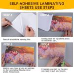 25 Pack Self Adhesive Laminating Sheets, 9 X 12 Inch, Clear Sticker Laminate She