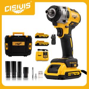 20V Cordless Impact Wrench Kit with 2 Batteries & Charger Brushless Motor