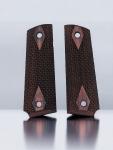 Colt 1911 Rosewood Laminate Checkered Ambi Cut Grips