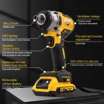 20V Cordless Impact Wrench Kit with 2 Batteries & Charger Brushless Motor