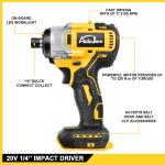 Brushless Cordless Impact Driver,for Dewalt 20V Max Battery,1/4" Compact,2 Speed