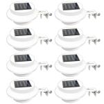 8 Pack Waterproof Solar Powered LED Outdoor Gutter Lights with Brackets