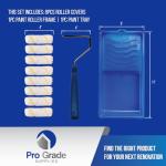 Pro Grade - Paint Roller Tool Kit - 10 Piece Painting Set - Mini Plastic Paint Tray Set, Mini Roller Frame,Microfiber Roller Covers