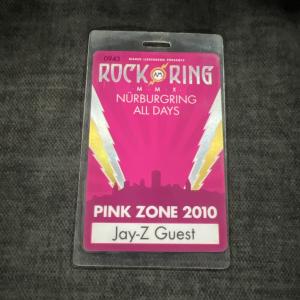 JAY-Z BACKSTAGE VIP GUEST PASS 2010 ROCK RING AM FESTIVAL Nuremberg Germany RARE