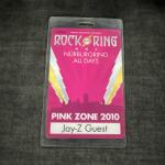 JAY-Z BACKSTAGE VIP GUEST PASS 2010 ROCK RING AM FESTIVAL Nuremberg Germany RARE