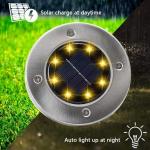 Solar Lights Outdoor with 8 LEDs, Bright Solar Ground Lights Outdoor 8 Pack