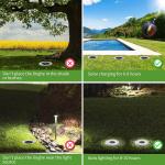 Solar Lights Outdoor with 8 LEDs, Bright Solar Ground Lights Outdoor 8 Pack