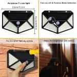 100LED Solar Wall Lights PIR Motion Sensor Outdoor Garden Security Lamp Lighting