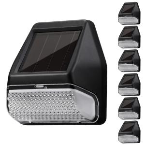6-Pack Solar-Powered LED Fence Lighting, Dusk-to-Dawn Deck Lights