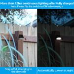 6-Pack Solar-Powered LED Fence Lighting, Dusk-to-Dawn Deck Lights