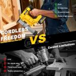 SILVEL 21V Cordless Nail Gun, 2-in-1 Electric Brad Nailer Stapler Gun with 2 * 5.0Ah Battery Powered, 1000pcs Nails, 18GA Staples,for Woodworking, Home Improvement,Carpentry, DIY Project Yellow