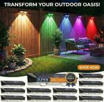 12 Pack Solar Step Lights Outdoor LED Deck Fence Stair Lights IP65 Waterproof