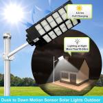NEW Commercial 10000W LED Outdoor Dusk to Dawn Solar Street Light Road Area Lamp