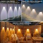 12 Pack Solar Step Lights Outdoor LED Deck Fence Stair Lights IP65 Waterproof