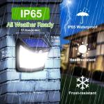 CLAONER Solar Power 128 LED Lights PIR Motion Sensor Outdoor Security Lamp Wall