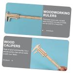 SHINEOFI Wooden Vernier Calipers Precision Measuring Tool for DIY Projects and Woodworking 12-Inch Measuring Ruler Straight Edge for Math Learning and Crafting