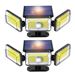 2 Pack LED Motion Sensor Solar Lights ,Outdoor IP65 Waterproof Security Lamp