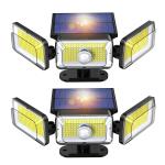 2 Pack LED Motion Sensor Solar Lights ,Outdoor IP65 Waterproof Security Lamp