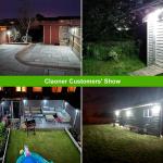 CLAONER Solar Power 128 LED Lights PIR Motion Sensor Outdoor Security Lamp Wall