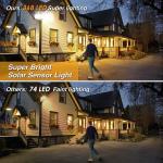 2 Pack LED Motion Sensor Solar Lights ,Outdoor IP65 Waterproof Security Lamp