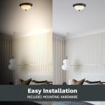 Designers Fountain Flush Mount Ceiling Light, 2-Pack, 13 Inch Frosted Glass Lighting Fixture for Kitchen, Bedroom, Bathroom, and Hallway, LED Bulbs Not Included, Oil Rubbed Bronze