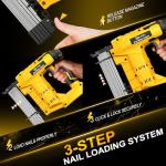 SILVEL 21V Cordless Nail Gun, 2-in-1 Electric Brad Nailer Stapler Gun with 2 * 5.0Ah Battery Powered, 1000pcs Nails, 18GA Staples,for Woodworking, Home Improvement,Carpentry, DIY Project Yellow