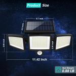 Solar Outdoor Lights 2500LM 210 LED Security Lights with Remote Control,3 Hea...