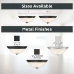 Designers Fountain Flush Mount Ceiling Light, 2-Pack, 13 Inch Frosted Glass Lighting Fixture for Kitchen, Bedroom, Bathroom, and Hallway, LED Bulbs Not Included, Oil Rubbed Bronze