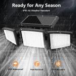 Solar Outdoor Lights 2500LM 210 LED Security Lights with Remote Control,3 Hea...