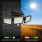 Solar Outdoor Lights 2500LM 210 LED Security Lights with Remote Control,3 Hea...