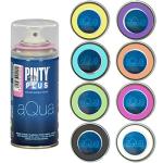 Spray Paint for Arts & Crafts, Water Based Pintyplus Aqua Mini, 4.2oz cans, 8 Piece Pastel Artist Set, Pink Bubble Gum, Light Orange, Yellow Chick, Apple Green, Ice Blue, Lavanda Violet, Black King, White Lady