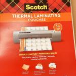 Scotch Thermal Laminating Pouches, 100-Pack, 8.9 x 11.4 in, Letter Size, 3 mil
