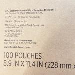 Scotch Thermal Laminating Pouches, 100-Pack, 8.9 x 11.4 in, Letter Size, 3 mil