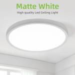 hykolity 12 Inch Selectable CCT LED Round Flat Panel Light, 24W 3000K/4000K/5000K, Edge-Lit Flush Mount Ceiling Light Fixture for Kitchen, Bedroom, Laundry and Closet Room, White