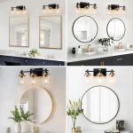 Aixialin 3 Light Bathroom Light Fixtures, Black and Brushed Gold Vanity Light Fixture Over Mirror, Modern Wall Sconces Lighting Wall Lamp for Bathroom, Bedroom, Hallway with Clear Glass Shade
