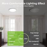 hykolity 12 Inch Selectable CCT LED Round Flat Panel Light, 24W 3000K/4000K/5000K, Edge-Lit Flush Mount Ceiling Light Fixture for Kitchen, Bedroom, Laundry and Closet Room, White