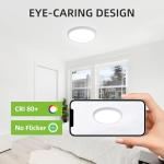 hykolity 12 Inch Selectable CCT LED Round Flat Panel Light, 24W 3000K/4000K/5000K, Edge-Lit Flush Mount Ceiling Light Fixture for Kitchen, Bedroom, Laundry and Closet Room, White