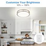 DLLT Flush Mount LED Ceiling Light: 13 Inch 5CCT (3000K-6000K) & Dimmable Ceiling Light Fixtures for Bedroom Hallway - 24W Modern Brushed Nickel Super Bright Kitchen Lighting Fixtures Ceiling