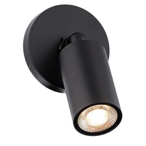 Cylinder LED Single Adjustable Indoor or Outdoor Wall Light 3000K in Black