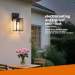 2 Pack Dusk to Dawn Exterior Lighting Fixtures Wall Mount, Sensor Outside Front Porch Lights for House, Outdoor Lantern Lamp, Waterproof Wall Sconce Lights, Black Coach Light for Garage Entryway