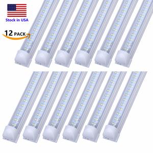 12PK 8FT LED Tube Light 72W 6000K Linkable Shop Lamp Fixture for Garage Workshop